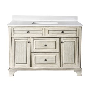 Ensemble meuble-lavabo Corsicana de Foremost, 48 po, blanc antique
