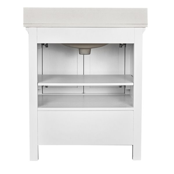 Foremost Brantley 31-in White Single Sink Bathroom Vanity with Lily White Engineered Stone Top