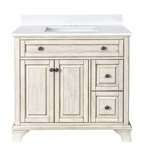 Ensemble meuble-lavabo Corsicana de Foremost, 36 po, blanc antique
