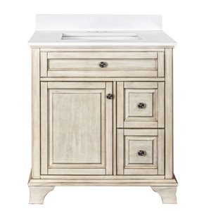Ensemble meuble-lavabo Corsicana de Foremost, 30 po, blanc antique