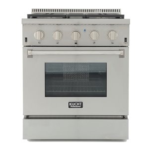 Cuisinière bi-combustible à 4 bruleurs Professional KUCHT pour gas propane, 30 po, acier inoxydable