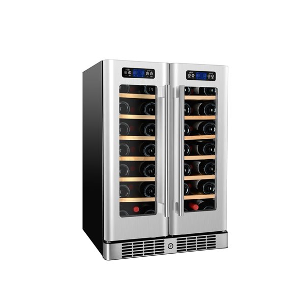 Black Stainless Steel Kucht K148AH22-C 40-Bottle Dual Zone Wine Cooler Built-in with Compressor 