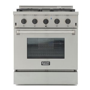 KUCHT Professional 30-in Dual Fuel Range for Propane Gas - 4 burners - Stainless Steel