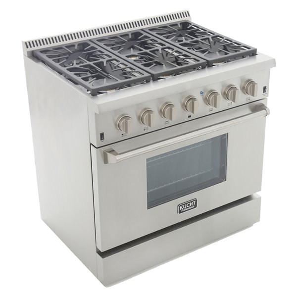 KUCHT Professional 36-in 5.2 cu. ft. Dual Fuel Range for Propane Gas  - 6 burners - Stainless Steel