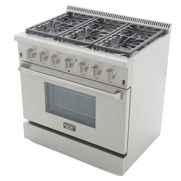 KUCHT Professional 36-in 5.2 cu. ft. Dual Fuel Range for Propane Gas  - 6 burners - Stainless Steel