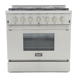 KUCHT Professional 36-in 5.2 cu. ft. Dual Fuel Range for Propane Gas  - 6 burners - Stainless Steel