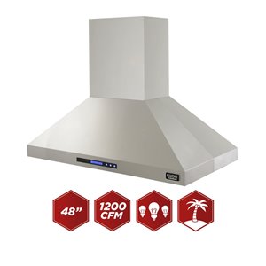 KUCHT 48-in Professional 900CFM Ducted Island Range Hood