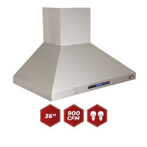 KUCHT 36-in Professional 900 CFM Ducted Wall Mount Range Hood
