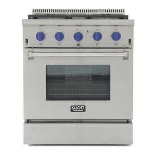KUCHT Professional 30-in Dual Fuel Range for Natural Gas - 4 burners - Stainless Steel