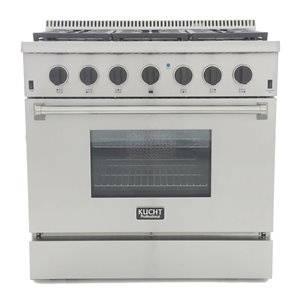 KUCHT Professional 36-in Dual Fuel Range for Natural Gas - 6 burners - Stainless Steel