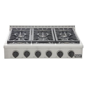 KUCHT 36-in Natural Gas Range-Top with Sealed Burners with Tuxedo Black Knobs