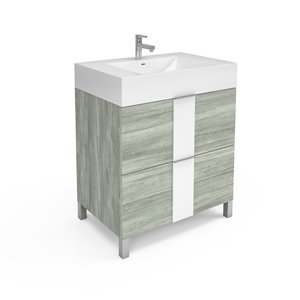 Unik Stone VPP series Vanity with Engineered Stone Sink - 30-in