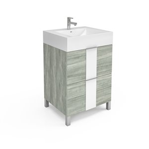 Unik Stone VPP series Vanity with Engineered Stone Sink - 24-in