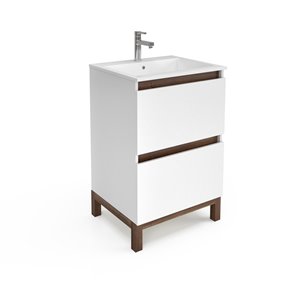 Unik Stone VEL series Vanity with Engineered Stone Sink - 24-in
