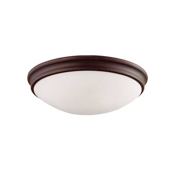 Millennium Lighting Rubbed Bronze Flush Mount - Etched White Glass - 3-Light