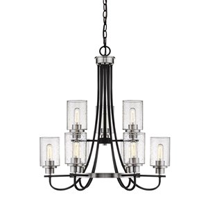 Millennium Lighting Clifton Chandelier - Matte Black/Brushed Nickel