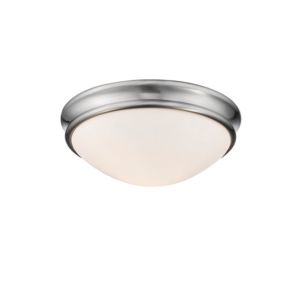 Millennium Lighting Brushed Nickel Flush Mount - Etched White Glass - 2-Light