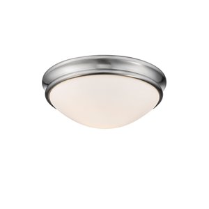 Millennium Lighting Brushed Nickel Flush Mount - Etched White Glass - 2-Light