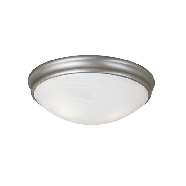 Millennium Lighting Satin Nickel Flush Mount - Faux Alabaster Glass - 1-Light