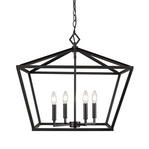 Millennium Lighting 4 Light Pendant - Matte Black