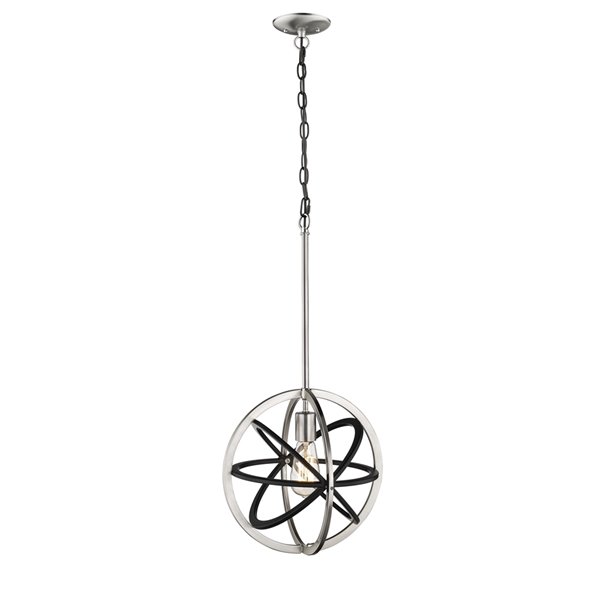 Millennium Lighting 1 Light Pendant - Matte Black and Brushed Nickel ...