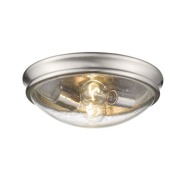 Millennium Lighting Brushed Nickel Flush Mount - Clear Seeded Glass - 2-Light