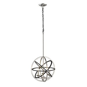 Millennium Lighting 3 Light Pendant - Matte Black and Brushed Nickel