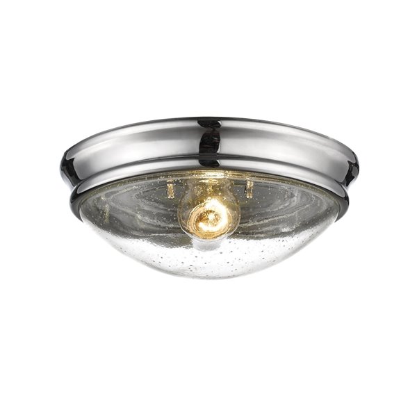 Millennium Lighting Chrome Flush Mount - Clear Seeded Glass - 1-Light