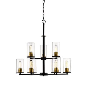 Millennium Lighting Pasadena Chandelier - Matte Black/Heirloom Bronze