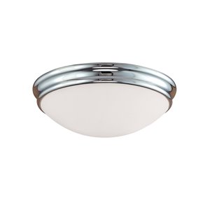 Millennium Lighting Chrome Flush Mount - Etched White Glass - 1-Light