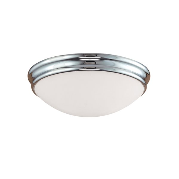 Millennium Lighting Chrome Flush Mount - Etched White Glass - 3-Light