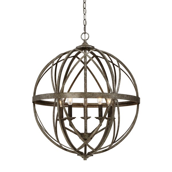 Millennium Lighting 5 Light Lakewood Pendant - Antique Silver 2285-AS ...