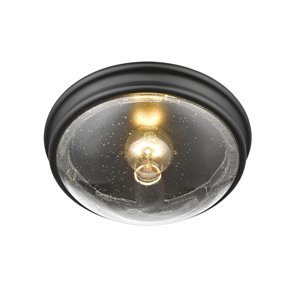 Millennium Lighting Matte Black Flush Mount - Clear Seeded Glass - 1-Light