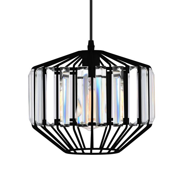 CWI Lighting Alethia 1 Light Down Pendant with Black finish