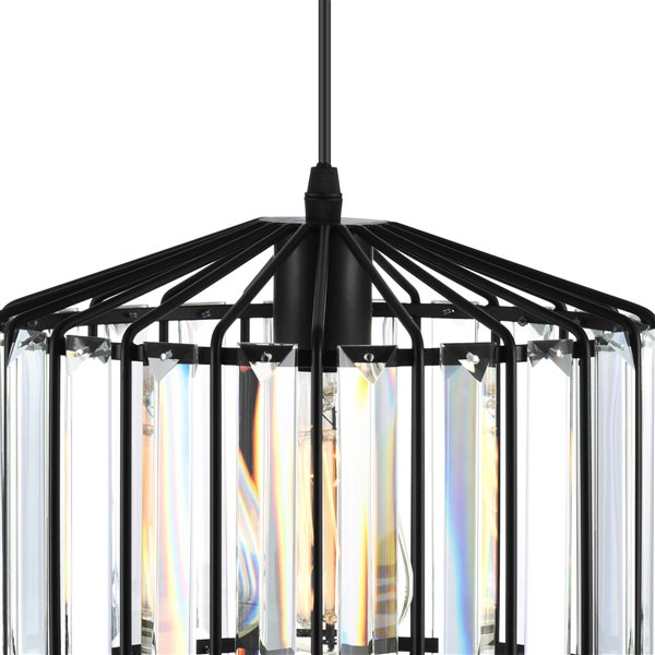 CWI Lighting Alethia 1 Light Down Pendant with Black finish