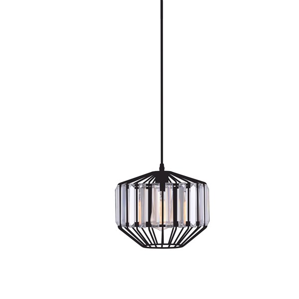 CWI Lighting Alethia 1 Light Down Pendant with Black finish