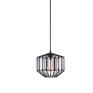 CWI Lighting Alethia 1 Light Down Pendant with Black finish