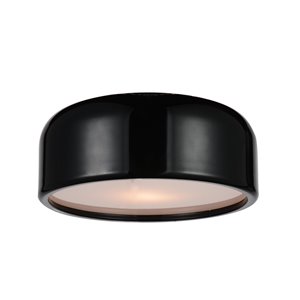 CWI Lighting Campton 2 Light Drum Shade Flush Mount - Black finish