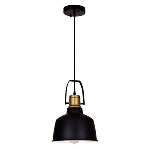 CWI Lighting Elisa 1 Light Down Pendant with Black finish