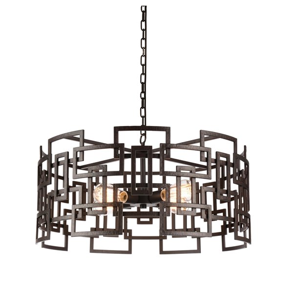 CWI Lighting Litani 4 Light Down Chandelier - Brown finish