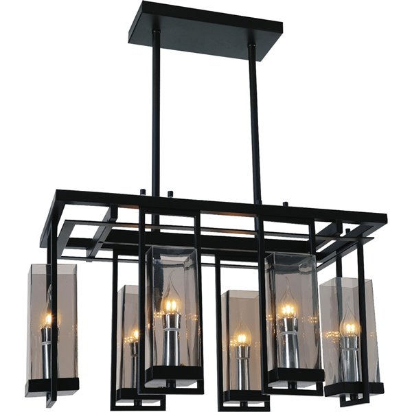 CWI Lighting Vanna 6 Light Up Chandelier - Black finish