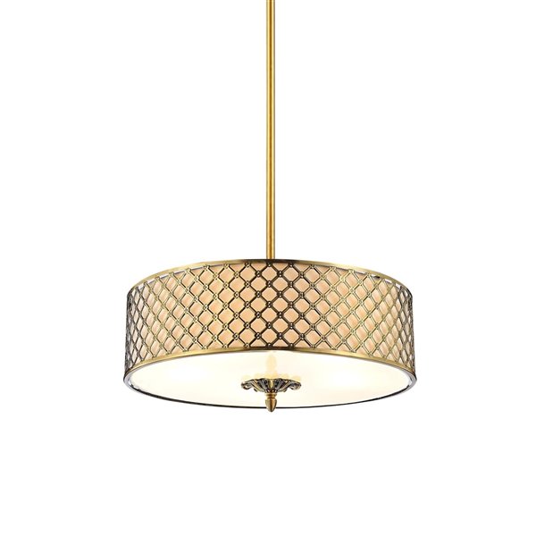 gold drum shade chandelier