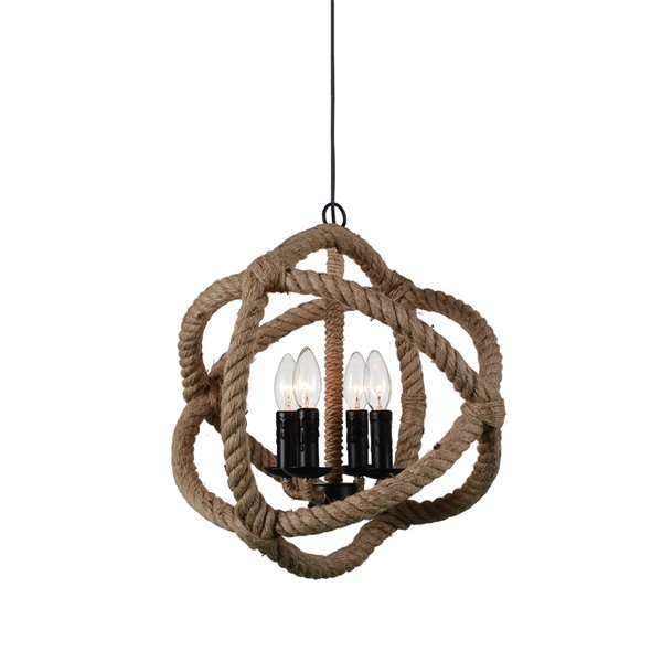 CWI Lighting Padma 4 Light Up Chandelier - Black finish