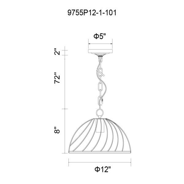 CWI Lighting Escot 1 Light Down Pendant with Black & Wood finish