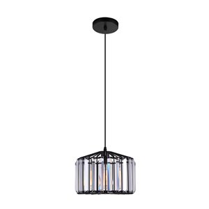 CWI Lighting Alethia 1 Light Drum Shade Pendant with Black finish