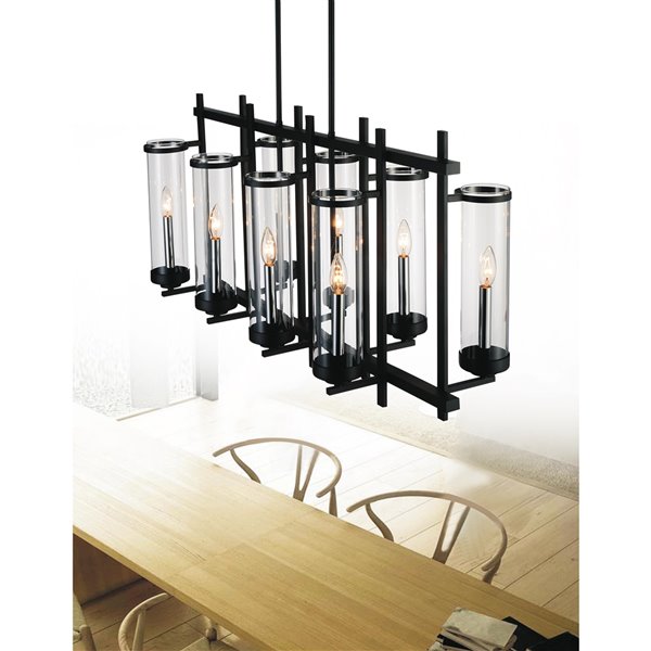 CWI Lighting Sierra 8 Light Up Chandelier - Black finish