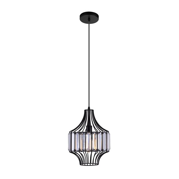 CWI Lighting Alethia 1 Light Down Pendant with Black finish