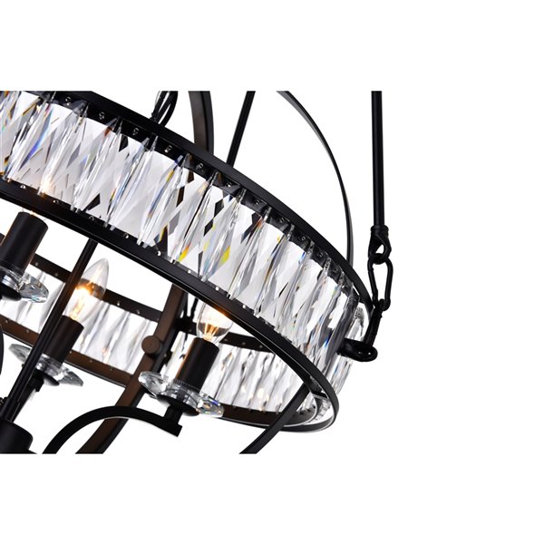 CWI Lighting Arkansas 4 Light  Chandelier - Black finish