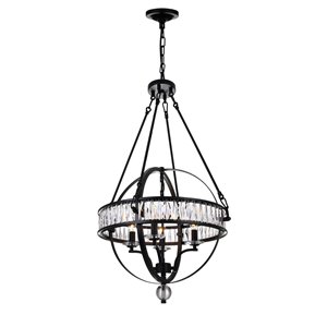 CWI Lighting Arkansas 4 Light  Chandelier - Black finish