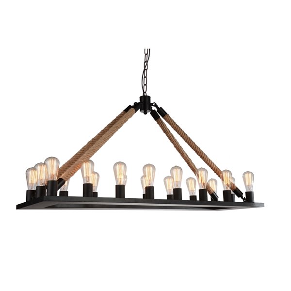 CWI Lighting Ganges 18 Light Up Chandelier - Black finish